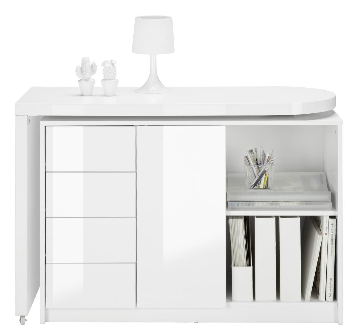 Komód Íróasztal Elemmel Matt - fehér, műanyag/faalapú anyag (166/77/42cm) - Mömax