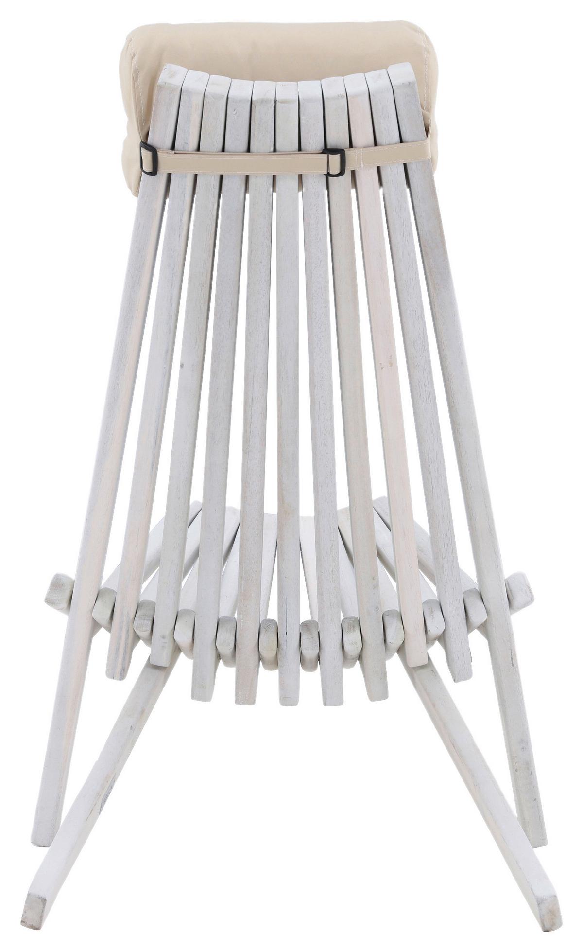 Strandsessel Asta ca. 57x79x73 cm Weiß - Weiß, KONVENTIONELL, Holz (57/79/73cm) - Gardenson