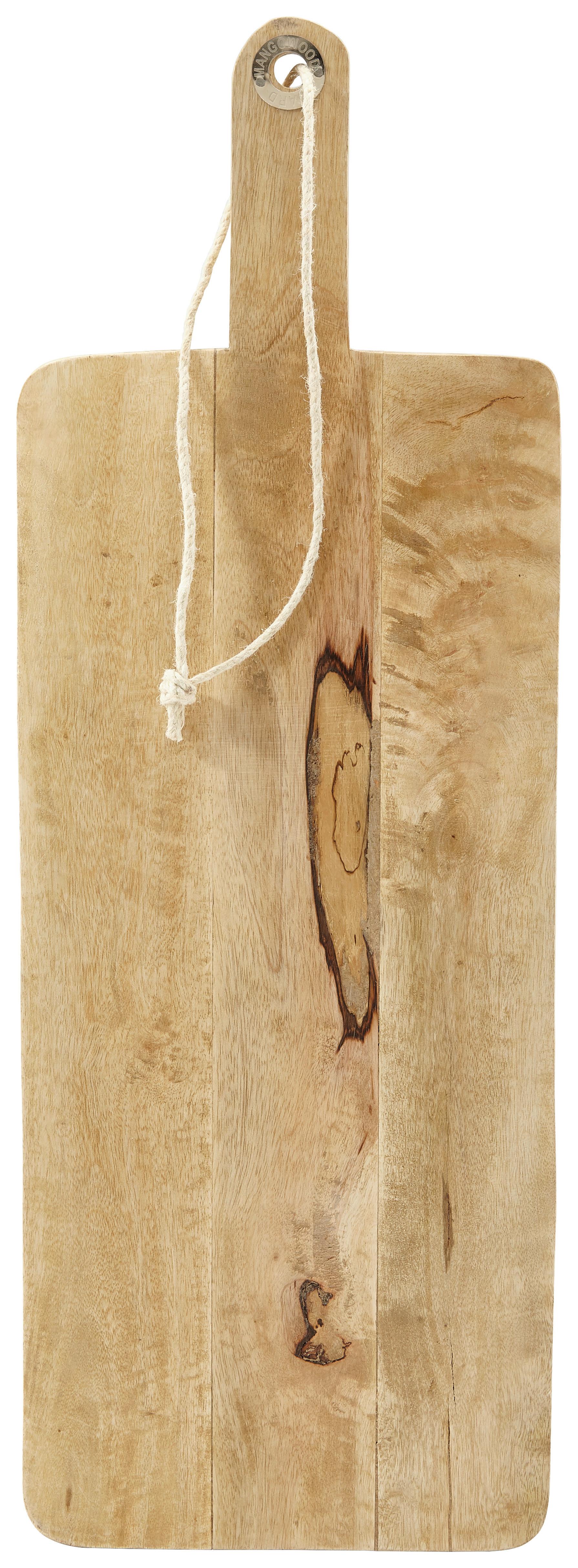 Schneidebrett aus Mangoholz ca. 24x70cm - Naturfarben, Romantik / Landhaus, Holz (24/70cm) - Zandiara