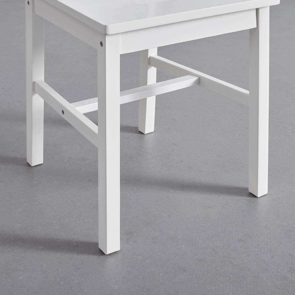 Sitzgruppe Holz Matias Weiß, Kiefer - Weiß, MODERN, Holz (75/75/73cm) - Bessagi Home