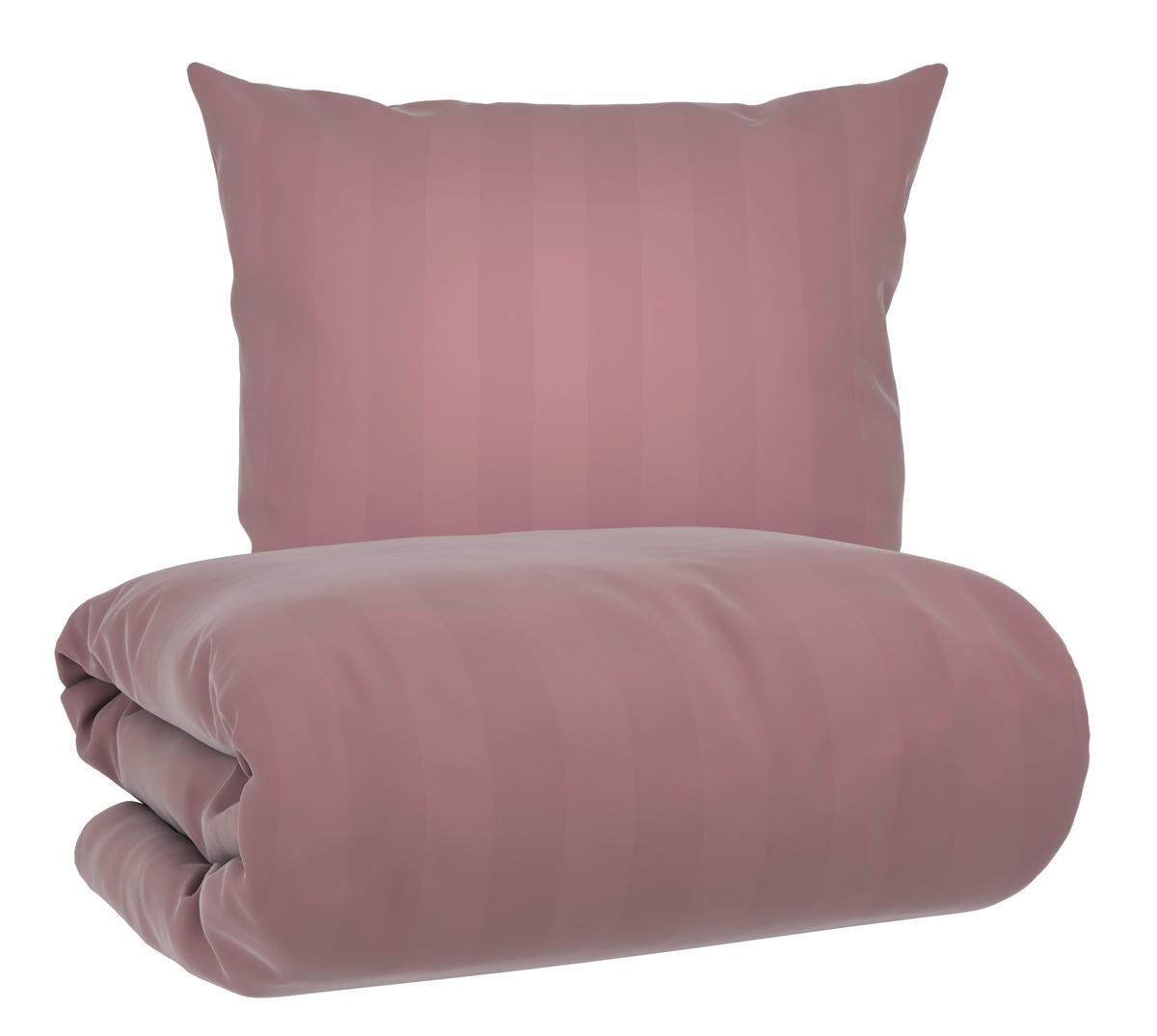 Bettwäsche Xenia Streif XL Mauve ca. 155x220cm - Mauve, MODERN, Textil (155/220cm) - Premium Living