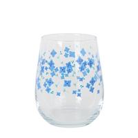 Set de pahare 4/1 Flores, cca. 360 ml - albastru, Basics, sticlă (6,5/10cm)