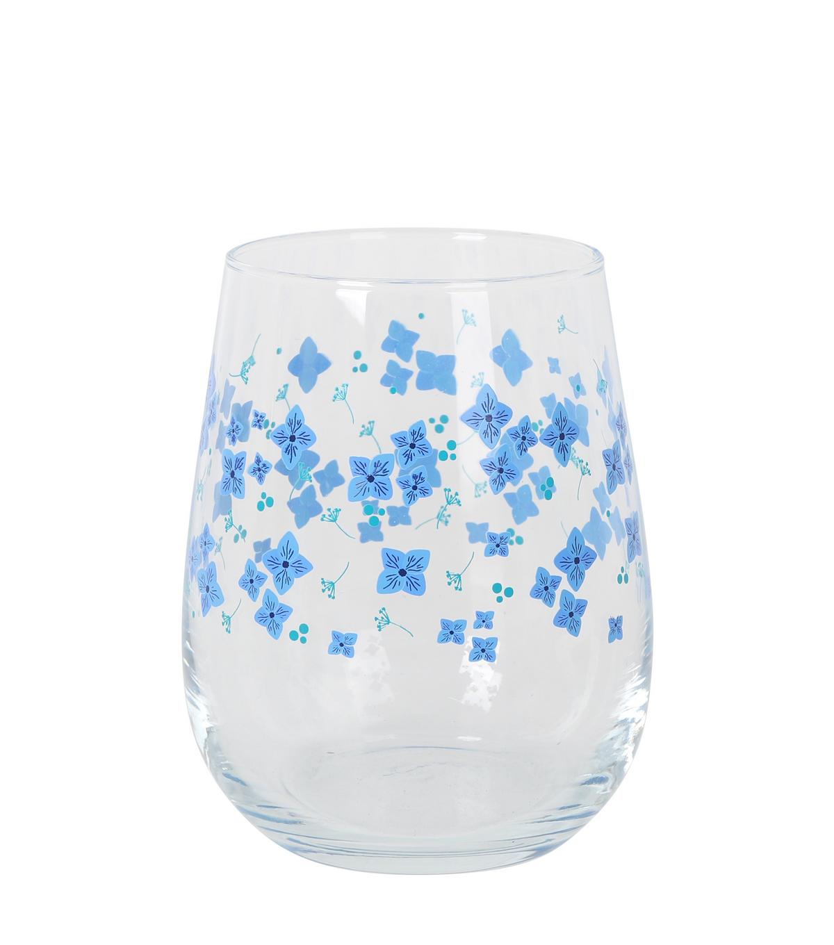 Set de pahare 4/1 Flores, cca. 360 ml - albastru, Basics, sticlă (6,5/10cm)