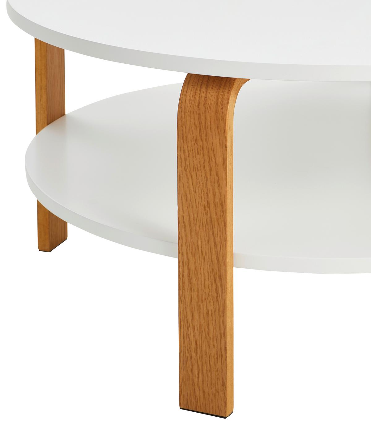 STOLIK KAWOWY TYREN001 - kolor dębowy/biały, Design, materiał drewnopochodny/drewno (80/80/40cm)