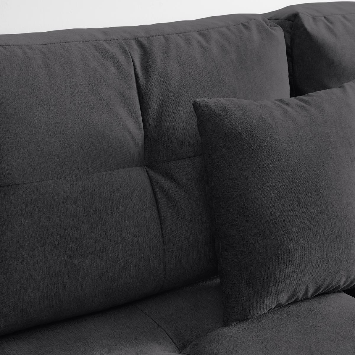 Wohnlandschaft Enrico Dunkelgrau/Dunkelbraun - Chromfarben/Dunkelgrau, KONVENTIONELL, Kunststoff/Textil (303/88/185cm) - Based