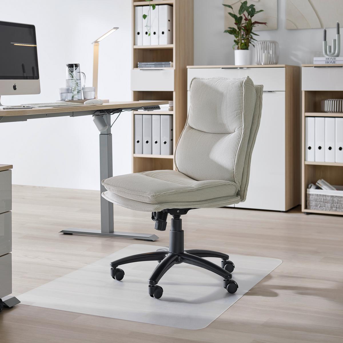 Drehstuhl Bronx Creme - Creme/Schwarz, Modern, Textil/Metall (53/99-109/67cm) - Mömax