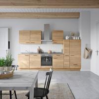 Küchenblock Structura Low m. Geräten Eiche - Schieferfarben/Eichefarben, MODERN, Holzwerkstoff/Metall (330cm) - Nobilia