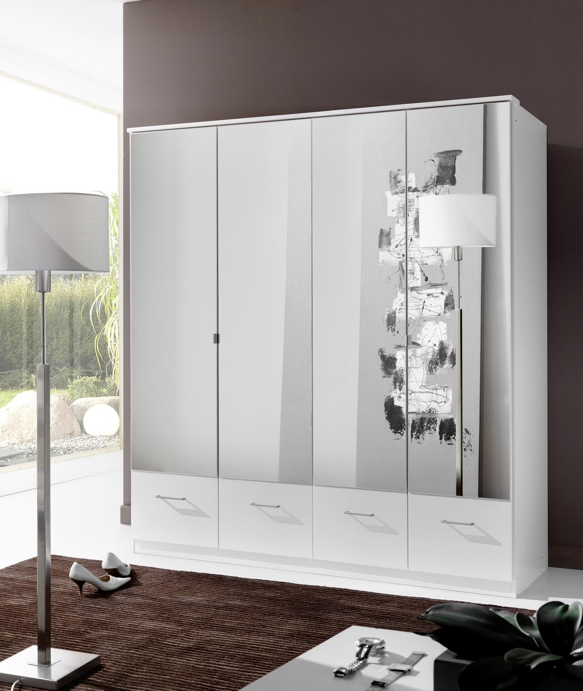 Ormar S Klasičnm Vratima Imago - bijela/boje aluminija, Konvencionalno, staklo/drvni materijal (180/199/58cm) - Modern Living