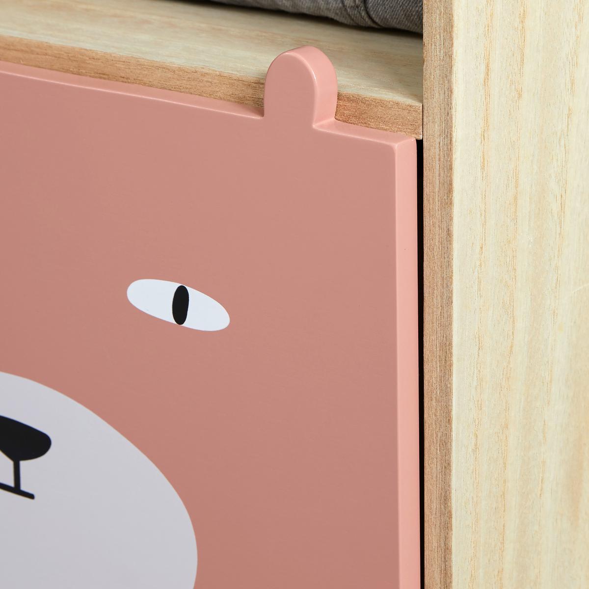 Kinderkommode Lanny Rosa Echtholz/MDF - Pink/Naturfarben, MODERN, Holz (40/86/31cm) - Bessagi Kids
