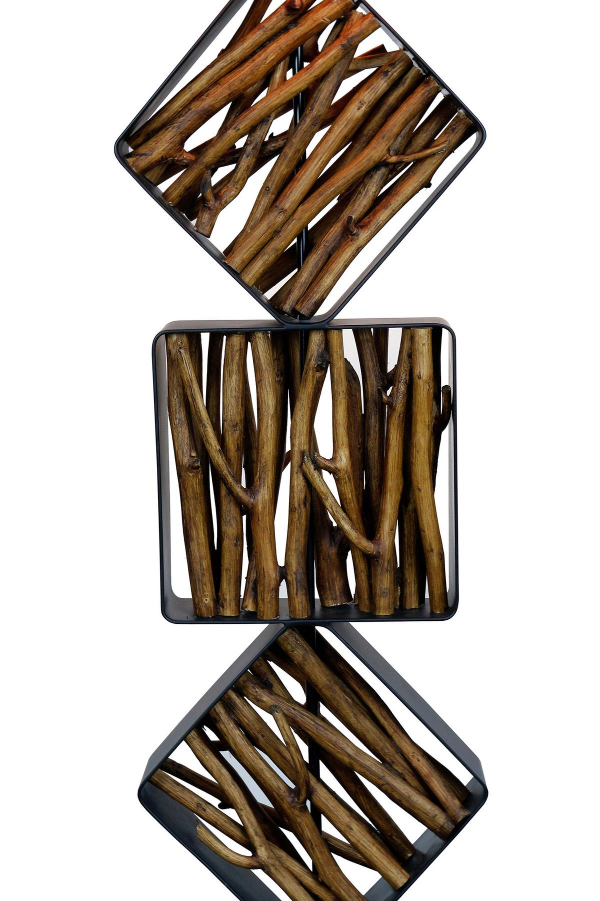 Stoječa Svetilka Driftwood - zlate barve/črna, Design, kovina/tekstil (40/155/20cm) - P & B