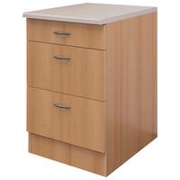 Schubkastenunterschrank Nano ca. 60x89x60 cm Buchefarben - Edelstahlfarben/Beige, KONVENTIONELL, Holzwerkstoff/Kunststoff (60/85/60cm) - FlexWell