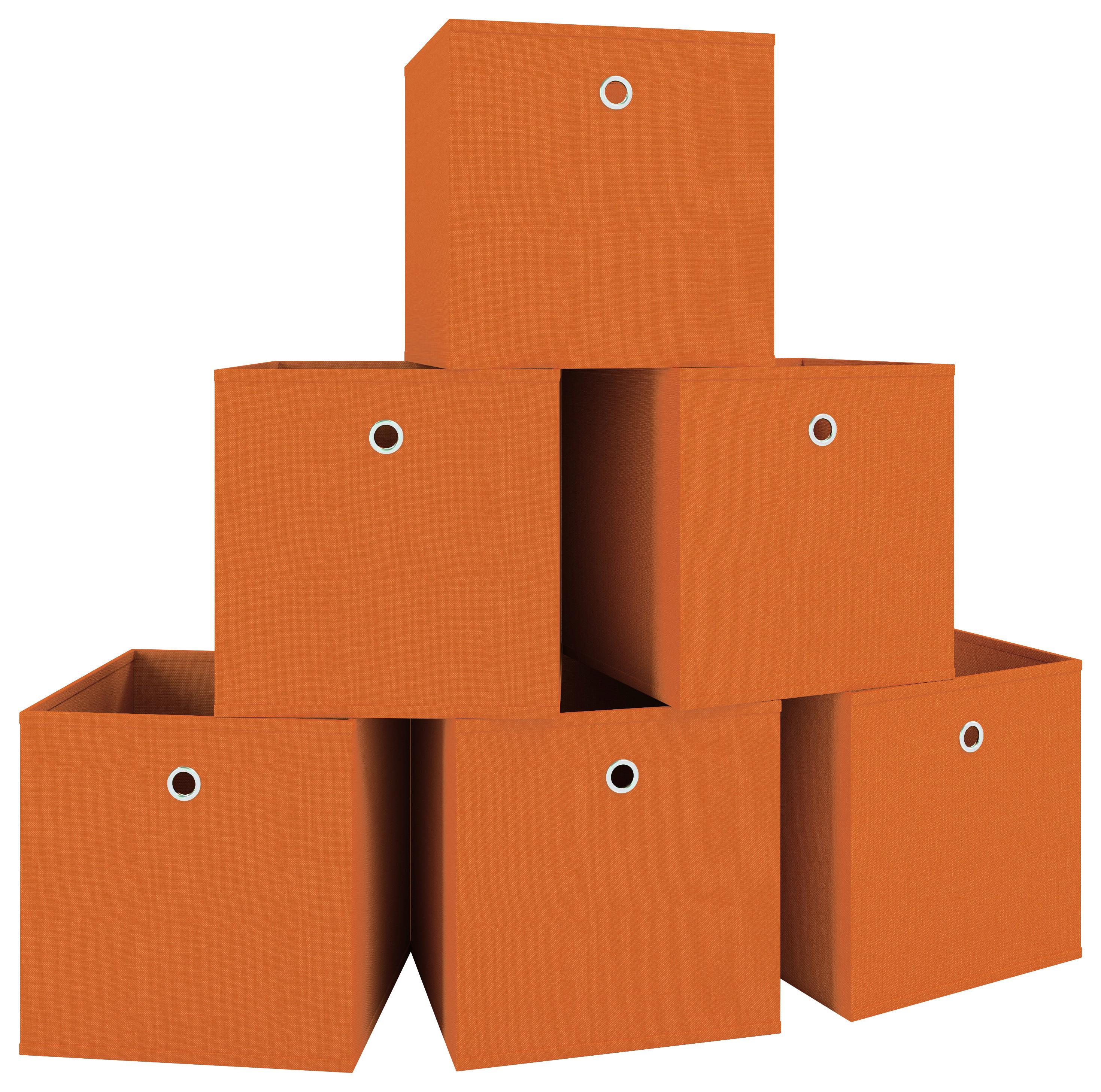 Faltbox 6er-Boxas - Orange, Basics, Kunststoff (27/28/27cm) - MID.YOU
