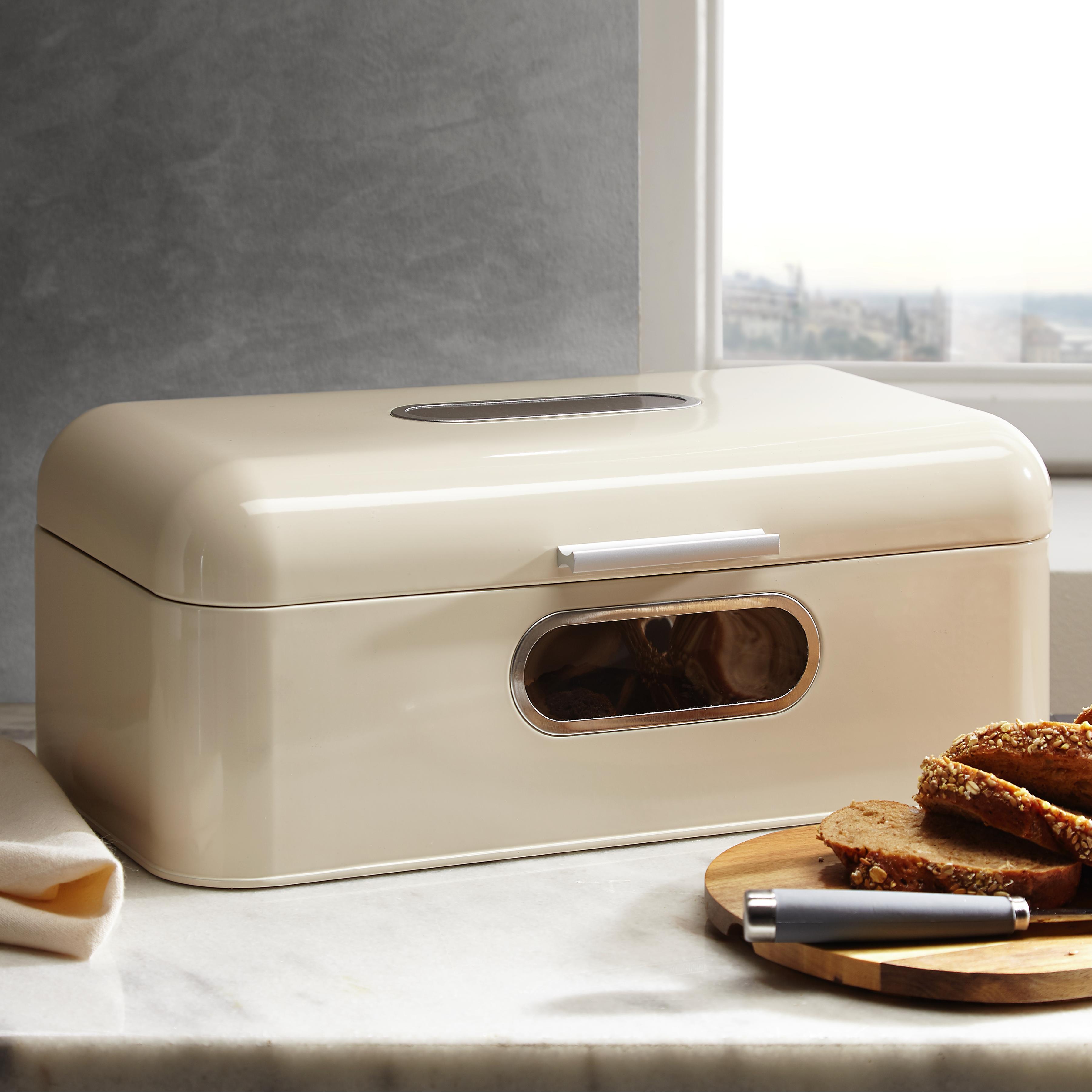 Echtwerk Brotbox Retro mit Sichtfenster - Creme, MODERN, Metall (42,5/23,8/17cm) - Echtwerk
