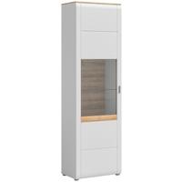 Vitrine Ashton ca. 61x202 cm Aschgrau/Eiche - Design, Glas/Holzwerkstoff (61/202/43cm) - MID.YOU