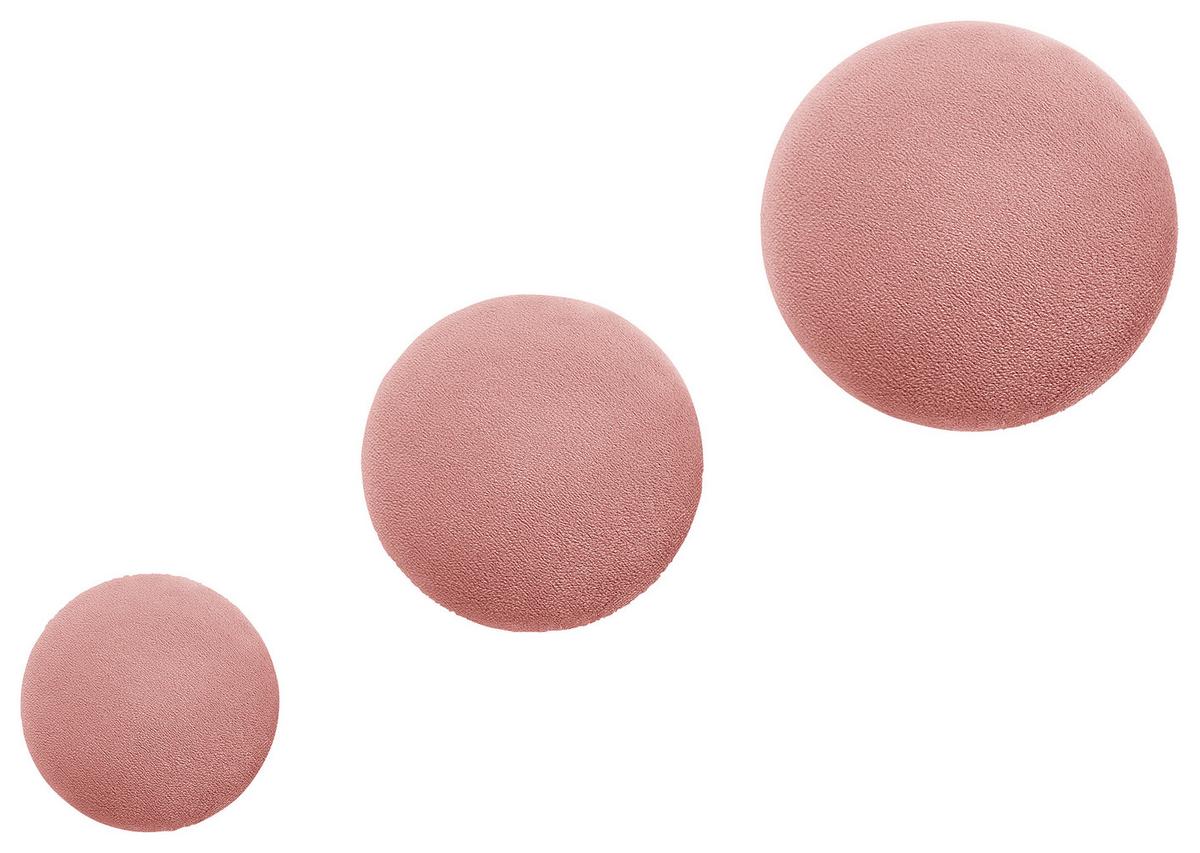 Haken Pamilla in Altrosa, 3er Set - Altrosa, MODERN, Textil (10/8/6/6/6/5,4cm) - Mömax