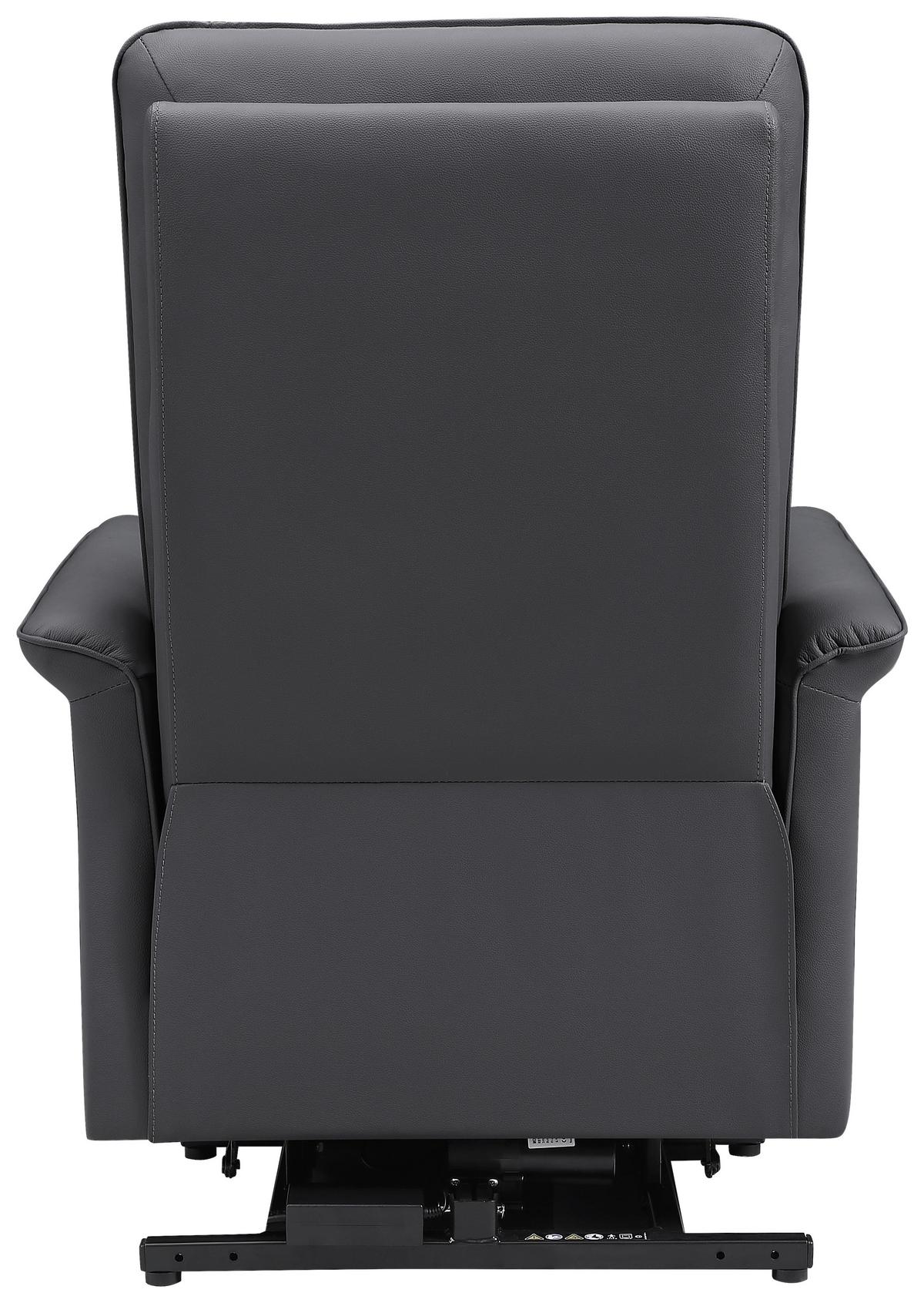 Relaxsessel Carlo Anthrazit - Anthrazit/Schwarz, KONVENTIONELL, Leder/Holz (77/103/84cm) - Mömax