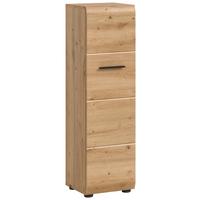 Srednje Visoka Omara Ice, Barva Hrasta - črna/hrast artisan, Basics, umetna masa/leseni material (30/106/30cm) - MID.YOU