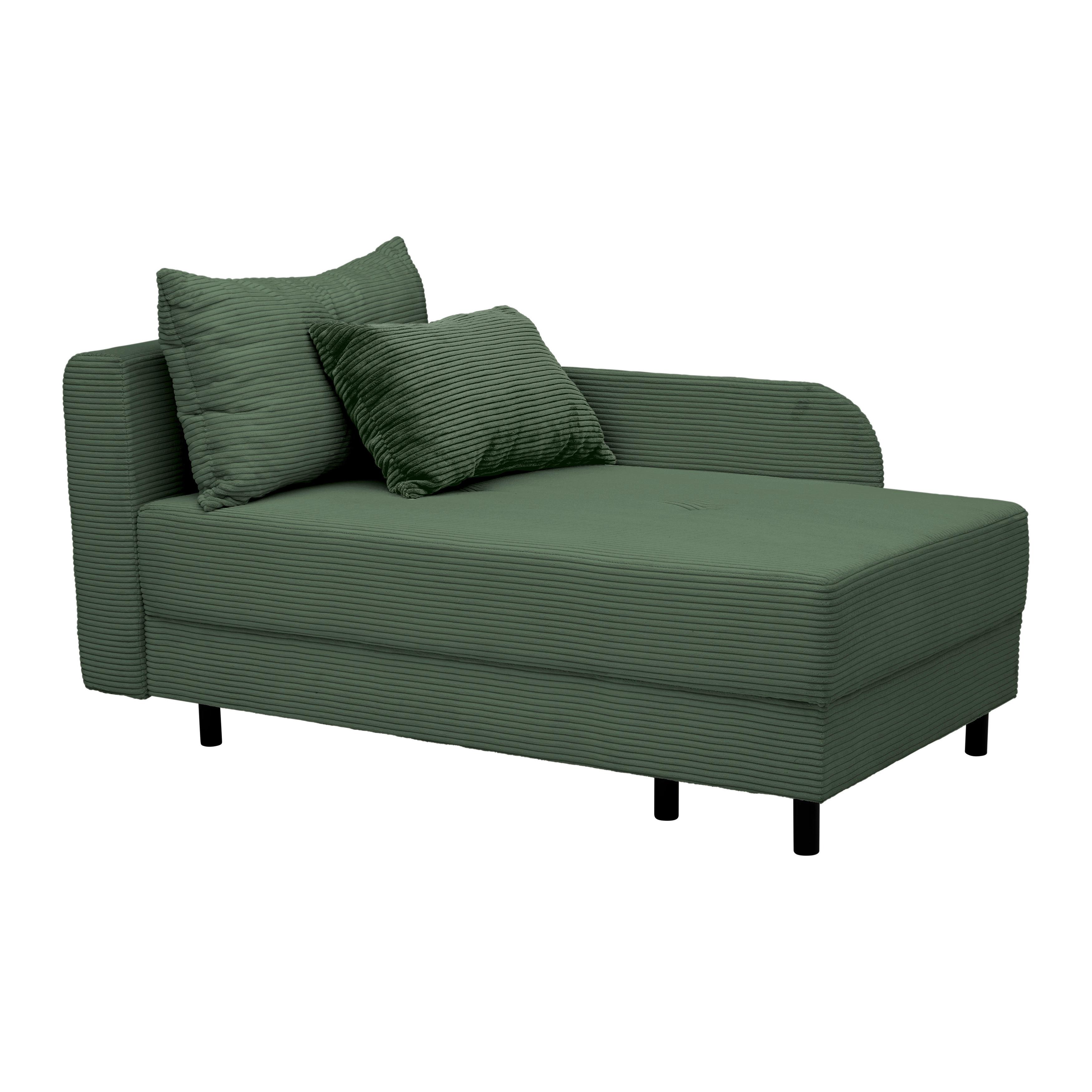 Liege Nova Olivgrün - Schwarz/Olivgrün, MODERN, Holz/Textil (85/62/145cm) - Mömax
