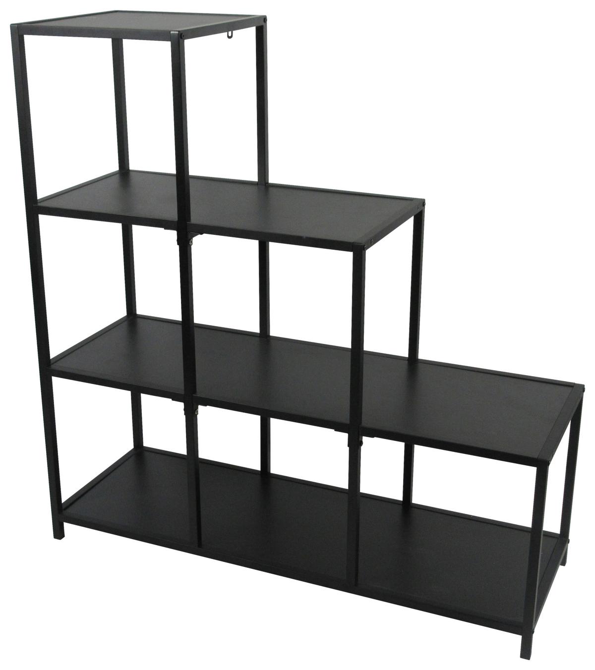 Separator de cameră LEVEL - negru, Modern, metal/material pe bază de lemn (113/118/39cm) - Modern Living