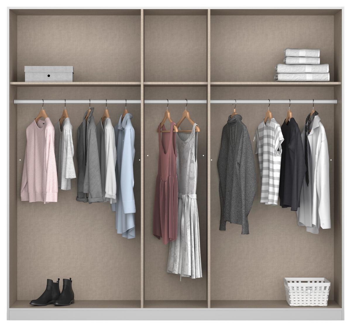 DULAP USI ROTATIVE ARTEMIS - alb/antracit, Modern, sticlă/material pe bază de lemn (225/210/54cm) - Modern Living