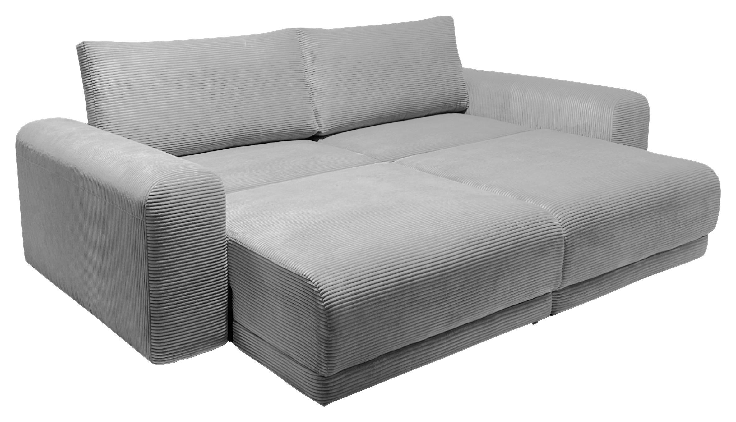 Sofa Plain Hellgrau - Hellgrau/Schwarz, Modern, Kunststoff/Textil (256/88/120cm) - Mömax