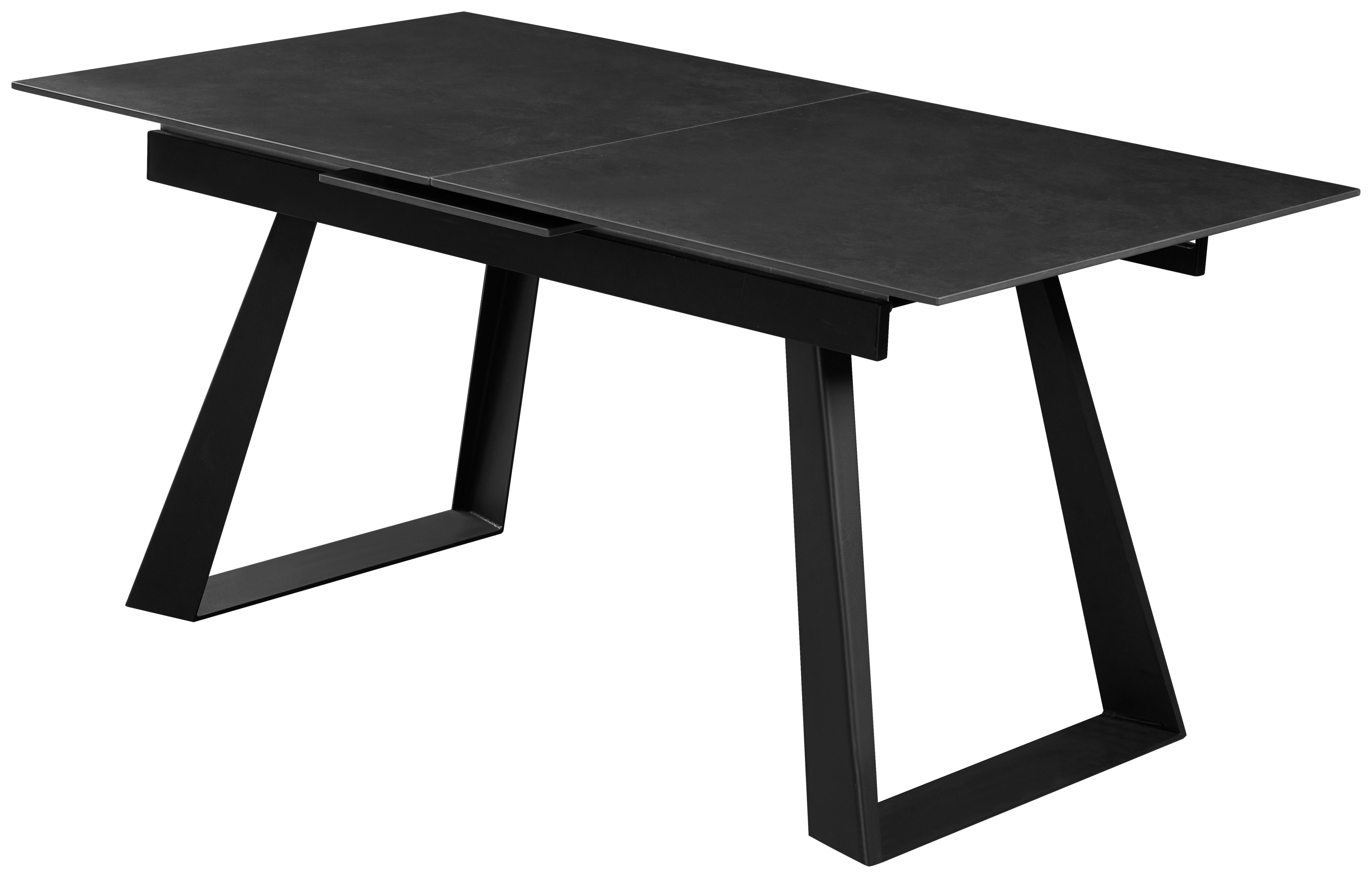 Stol Na Izvlačenje River - tamno siva/crna, Moderno, kamen/metal (160/200/76/90cm) - Premium Living