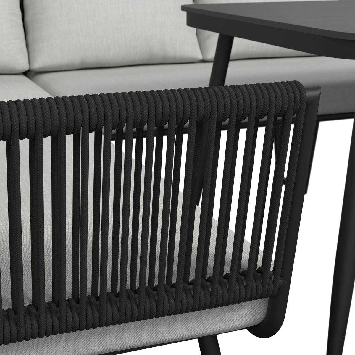 Jedilna Lounge Garnitura Camea, Svetlo Siva, 3-Delno - temno siva/svetlo siva, Moderno, kovina/umetna masa - Bessagi Garden