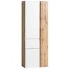 Hochschrank Varese ca. 65x180 cm Weiß/Eiche - Eiche Wotan/Weiß, MODERN, Holzwerkstoff (65/180/35cm) - Held