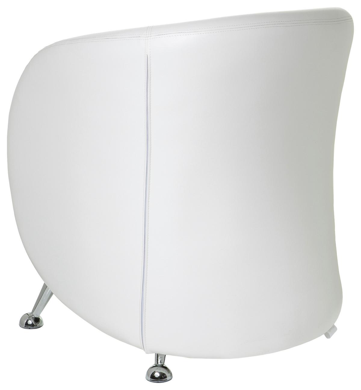 Fotelj St. Lucia, Bela - barve kroma/bela, Moderno, kovina/tekstil (60/85/50cm) - MID.YOU