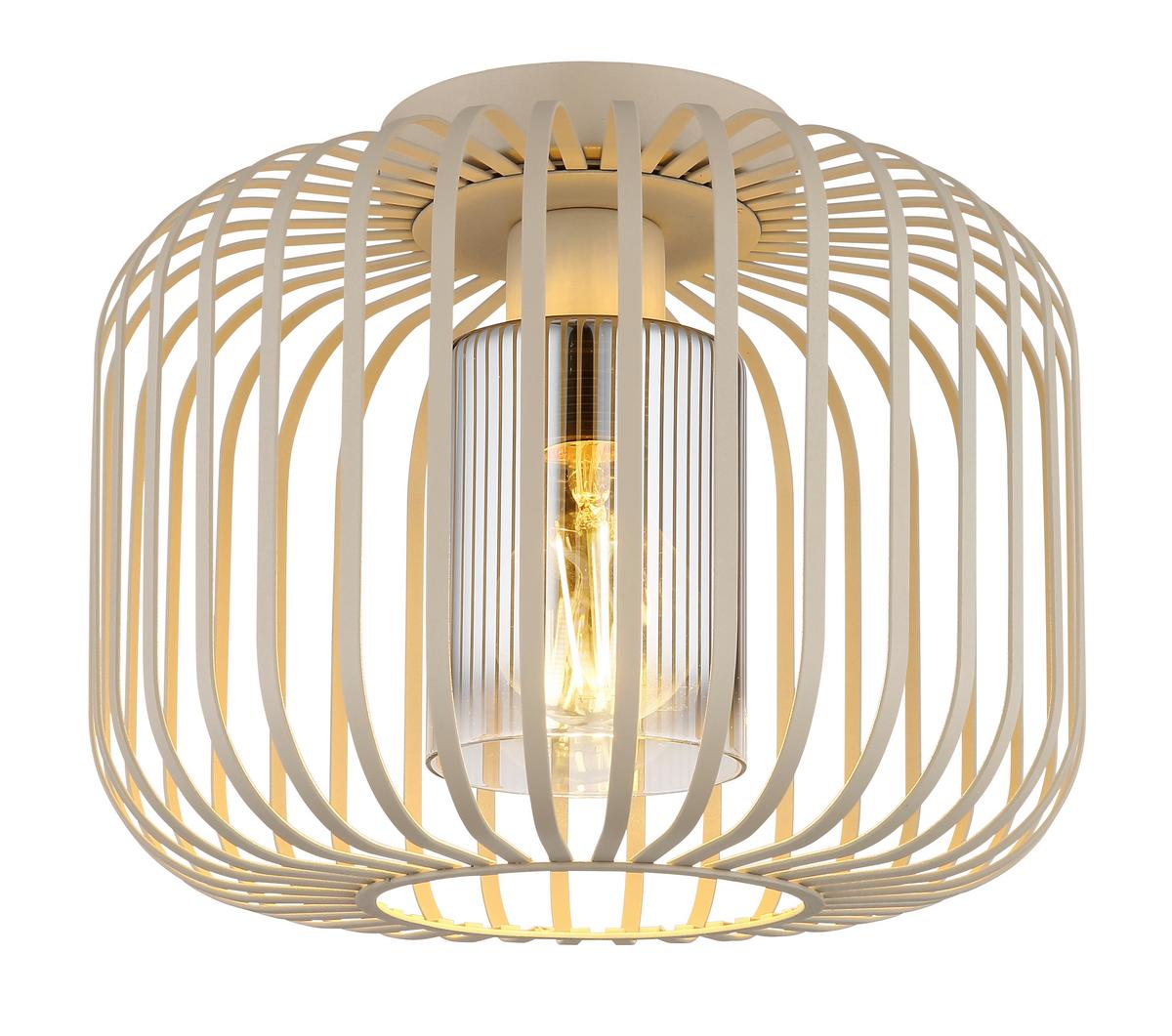 DECKENLEUCHTE 15758D ALFRED - Sandfarben/Klar, Design, Glas/Metall (28/23cm) - Globo