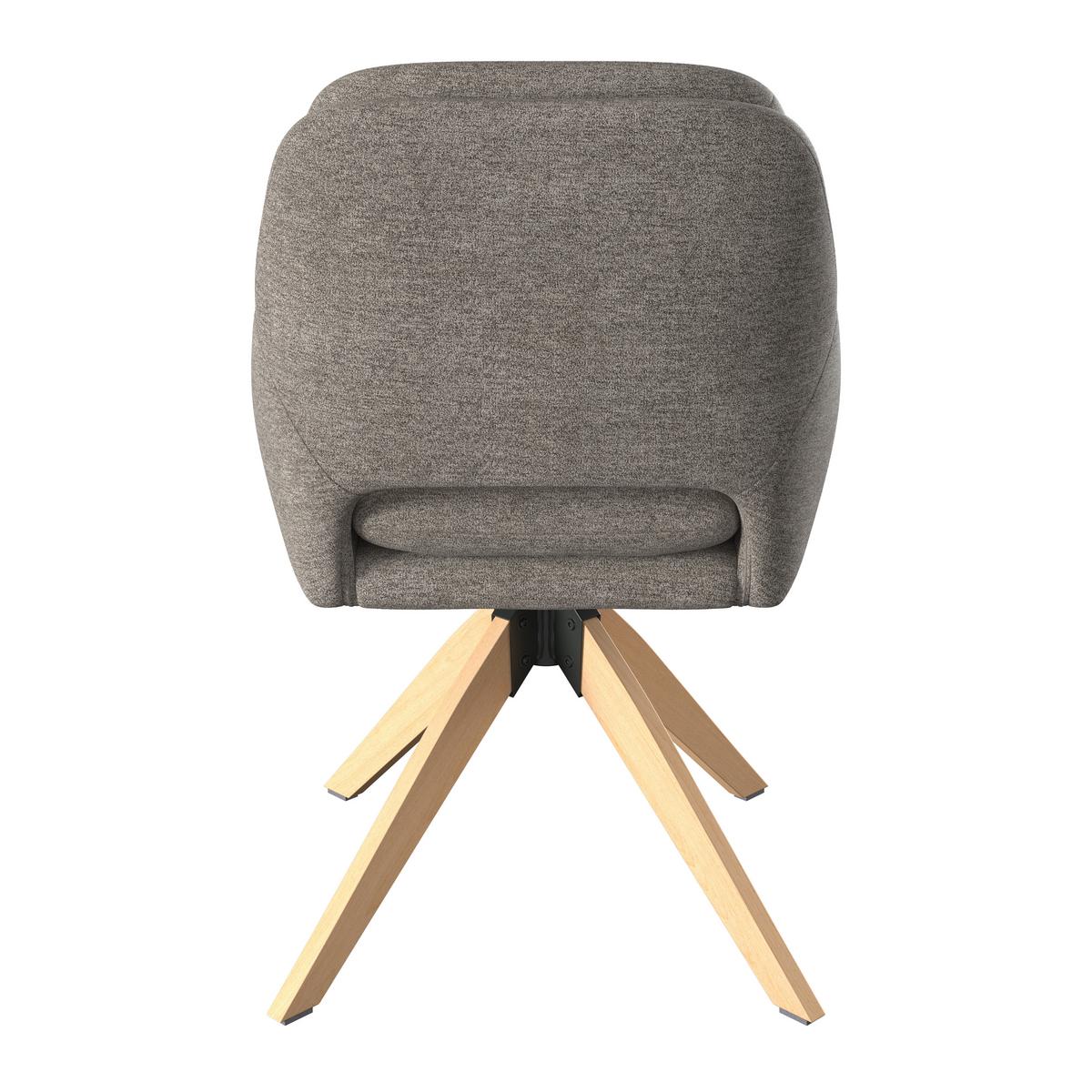 Armlehnstuhl Adrien Braun Webstoff Drehbar Gepolstert - Braun/Naturfarben, MODERN, Holz/Textil (64/59/92cm) - Bessagi Home