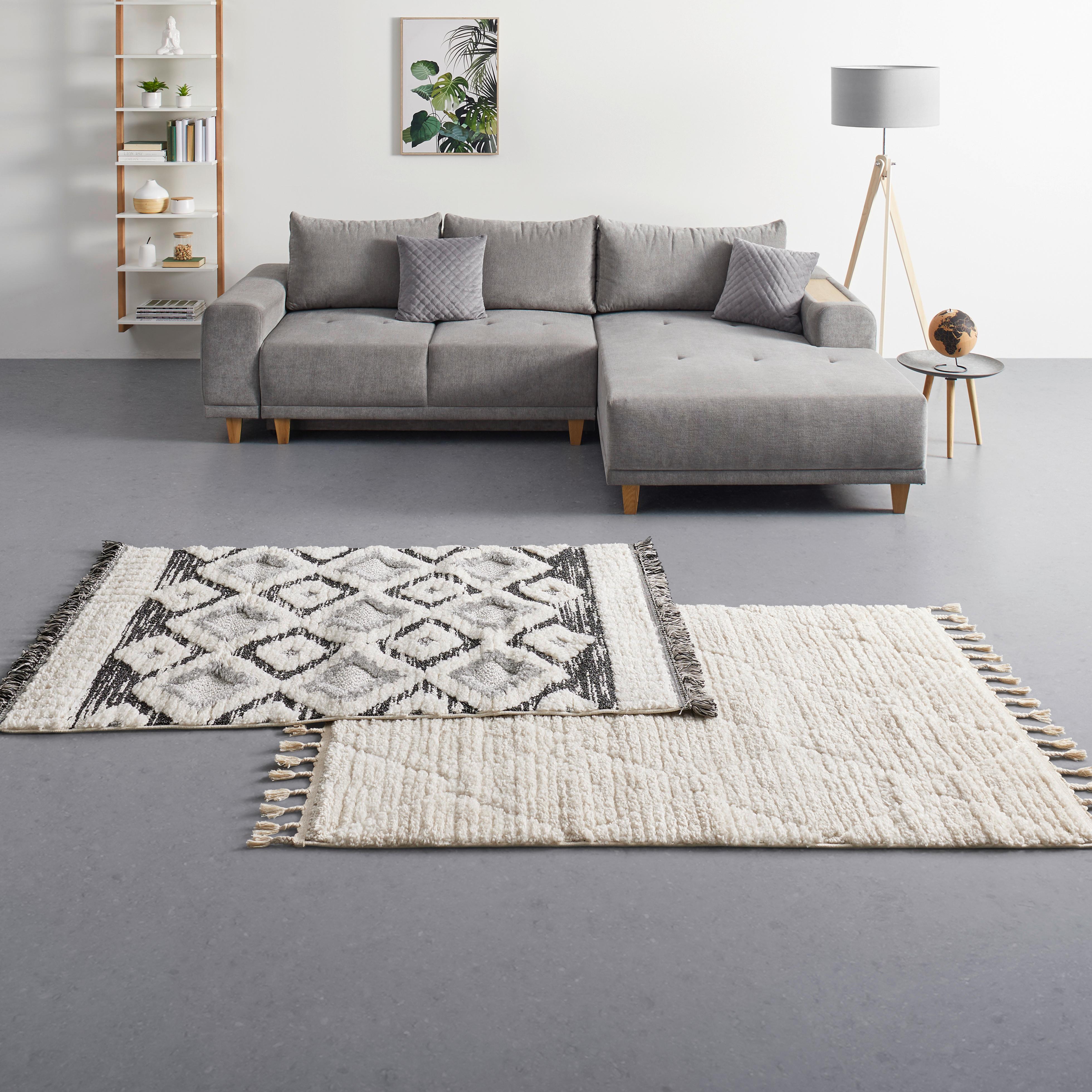 Webteppich Selma 4 Creme ca. 200x290cm - Creme/Grau, MODERN, Textil (200/290cm) - Mömax