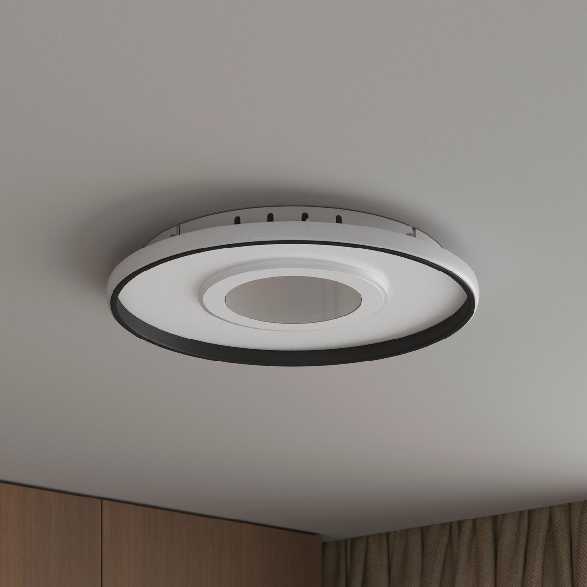 LAMPA SUFITOWA LED SALFORD *SBN* - czarny/biały, Trend, tworzywo sztuczne/metal (50/5,5cm) - Novel