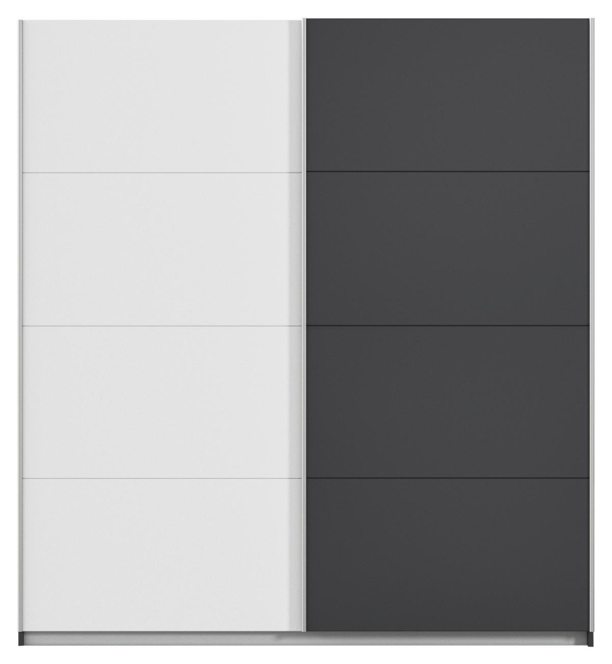 Ormar S Kliznim Vratima Subito - bijela/boje grafita, Moderno, drvni materijal/metal (181/197/61cm) - Modern Living