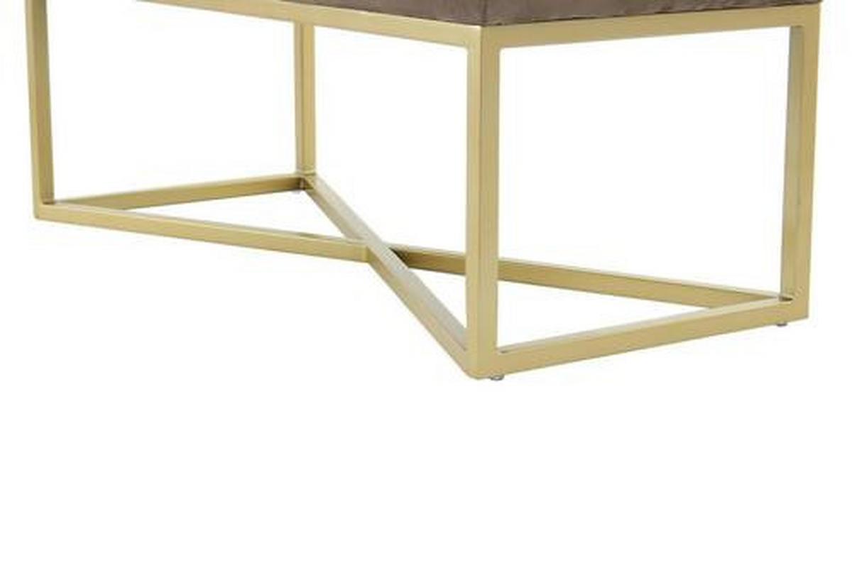 HOCKERBANK QMIZF-TAU - Taupe/Goldfarben, Basics, Holzwerkstoff/Kunststoff (90/40/40cm) - Kayoom