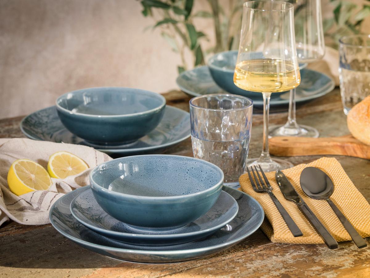 Jedilni Servis Reactive Nostalgic Blau, 12-Delni - modra, keramika - Creatable