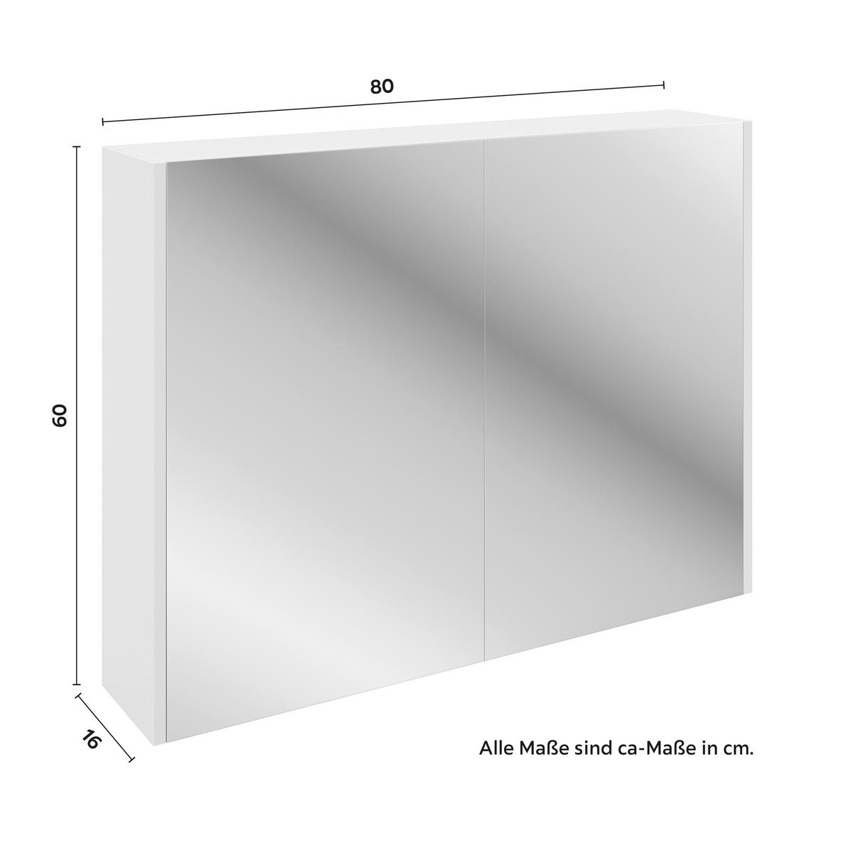 Badezimmer Martina Weiß 4-teilig - Weiß, MODERN, Glas/Holz (100/45/45cm) - Bessagi Home