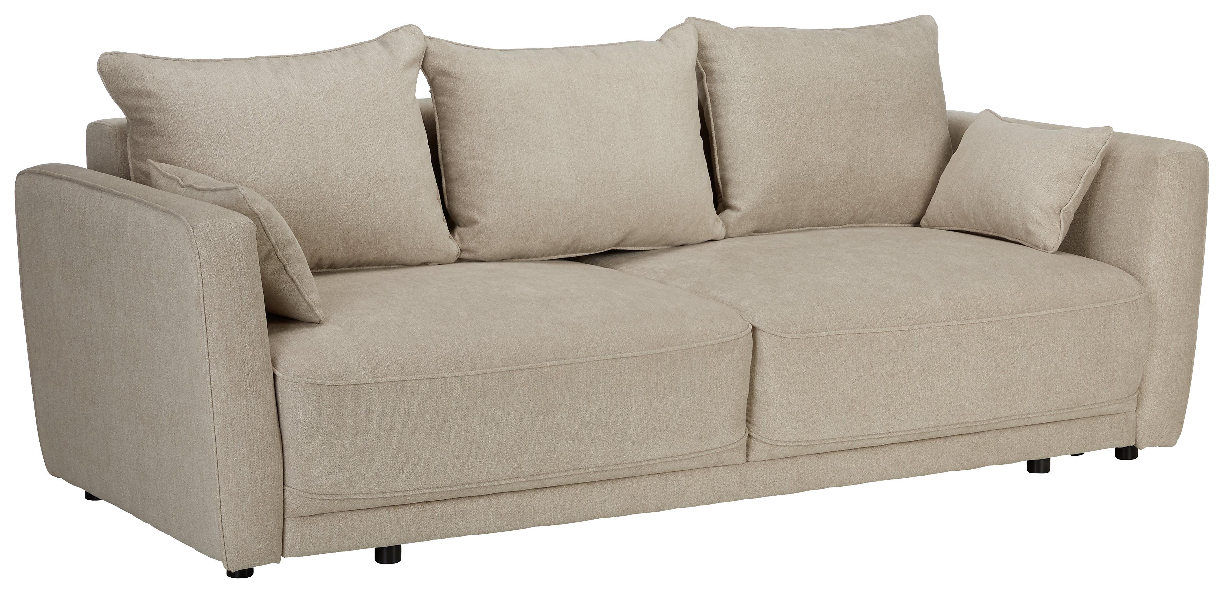 Bettsofa in Beige - Beige/Schwarz, Modern, Kunststoff/Textil (238/90/104cm) - Modern Living