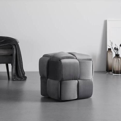 Ülőke Ella - szürke, Modern, textil/fa (47/47/47cm) - Bessagi Home
