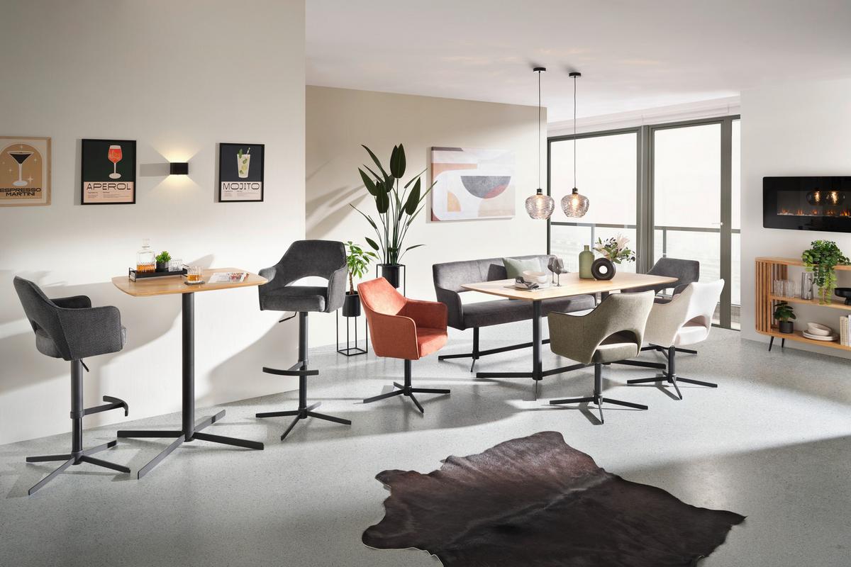 Armlehnstuhl Valletta in Olivgrün/Schwarz - Schwarz/Olivgrün, KONVENTIONELL, Textil/Metall (61/85/60cm) - Premium Living