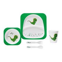 Set de veselă pentru copii Marlon - alb/verde, Konventionell, plastic (21,2/21,2/2,1cm) - Mömax