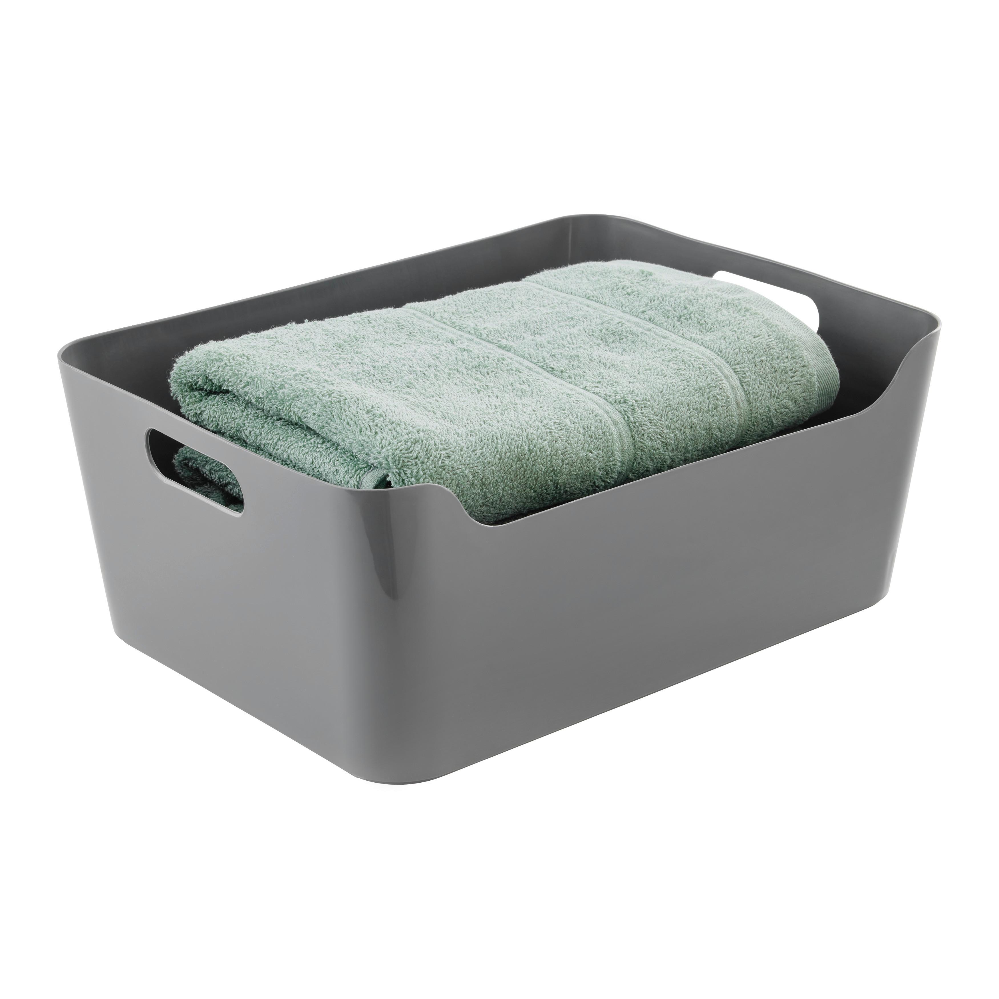 FÖRVARINGSKORG MICHAEL - L - grå, Modern, plast (34/26/14cm) - Mömax