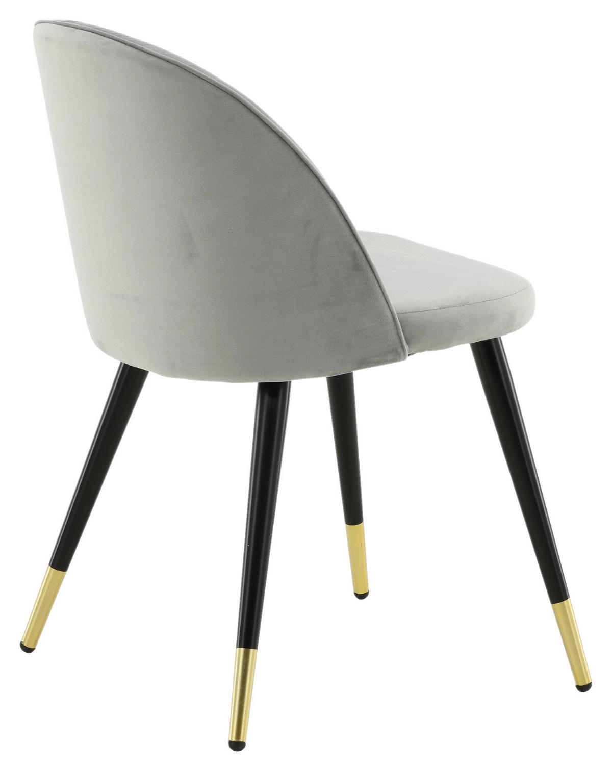 STUHL-SET VELVET - Hellgrau/Schwarz, Design, Textil/Metall (57/76.5/50cm) - Livetastic
