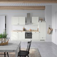 Küchenblock Cascada Low m. Geräten Weiß - Eichefarben/Schwarz, MODERN, Holzwerkstoff/Metall (300cm) - Nobilia