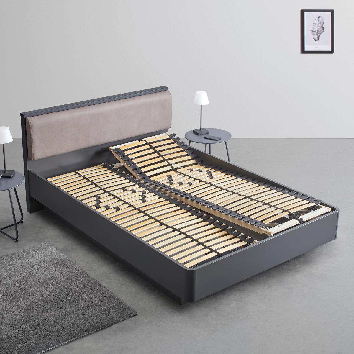 Polsterbett Mariello ca. 140x 200 cm Anthrazit/Cappuccino - Anthrazit/Cappuccino, MODERN, Holz/Textil (140/200cm) - Bessagi Home