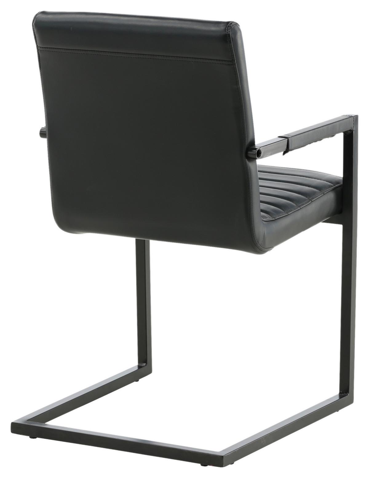 ARMLEHNSTUHL-SET ART - Schwarz, Design, Textil/Metall (54/88/63cm) - Livetastic