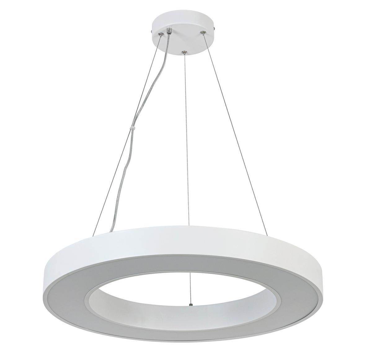 Lampă suspendată cu LED Sandl - alb/culoare crom, Modern, plastic/metal (60/120cm) - Mömax