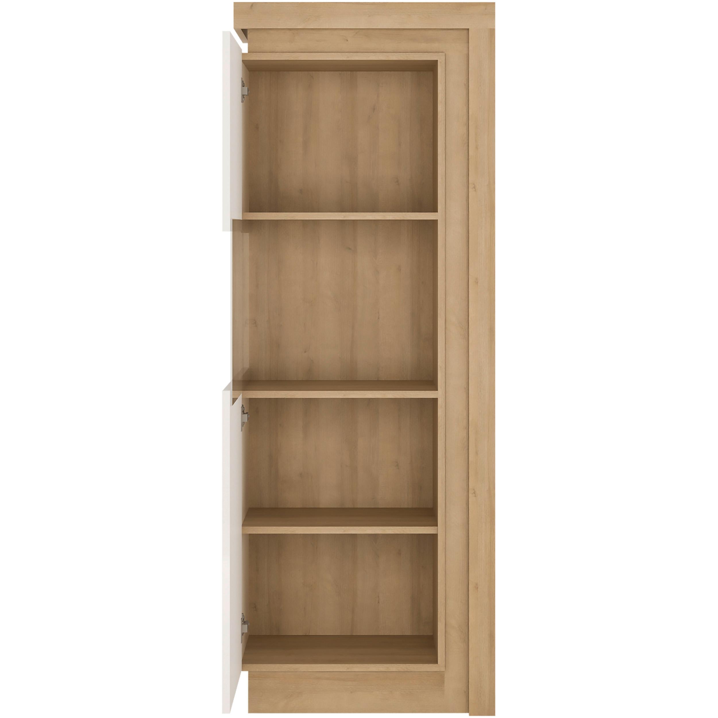 Vitrina Lyon Hell - boje hrasta/bijela visoki sjaj, Trend, staklo/drvni materijal (59,7/164,1/42cm) - Modern Living