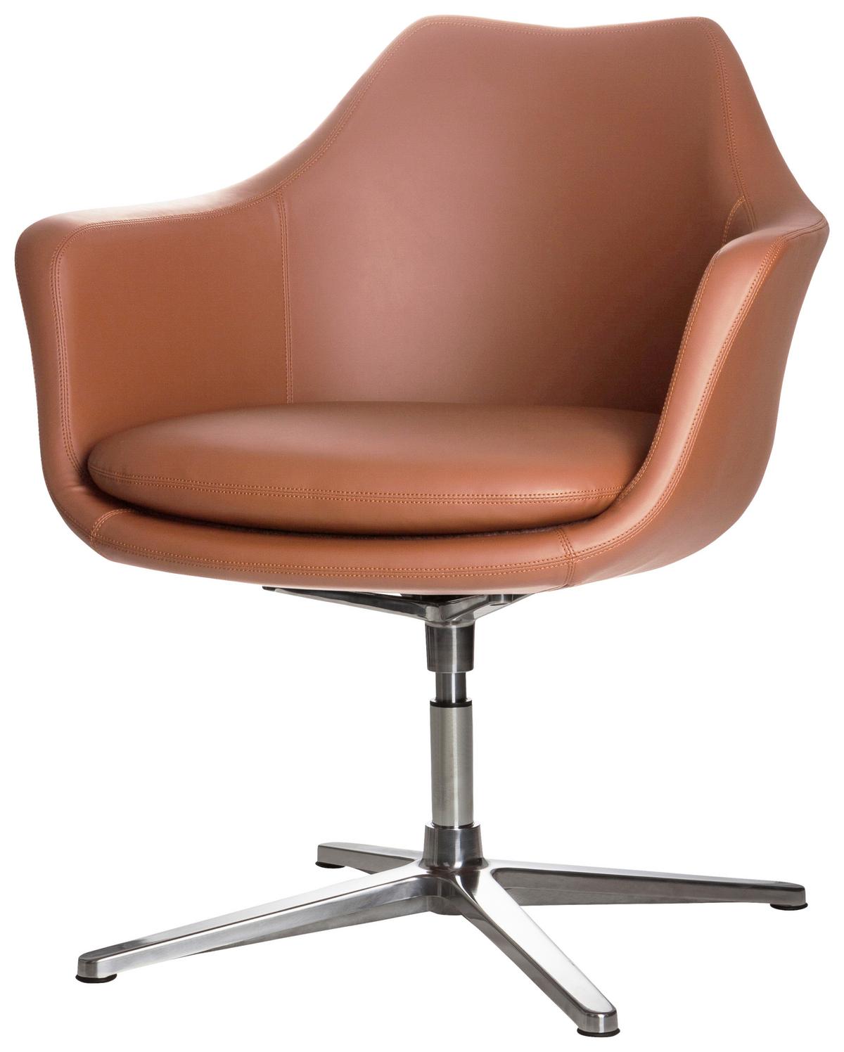 Vrtljivi Stol Artemia, Rjava - srebrne barve/rjava, Basics, kovina/tekstil (67/85/63cm) - MID.YOU