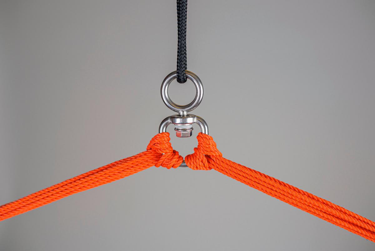 Hängesessel Comfort Hammock Echtholz Gelb/Orange/Rot/Grau - Gelb/Rot, LIFESTYLE, Holz/Textil (110/160/180cm) - La Siesta